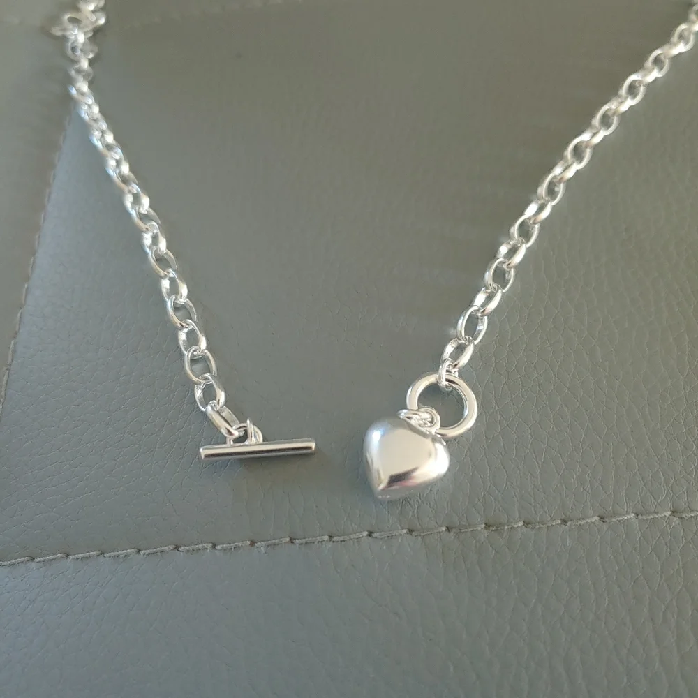 Elegant silver chain heart necklace s925 - Picture 3 of 12